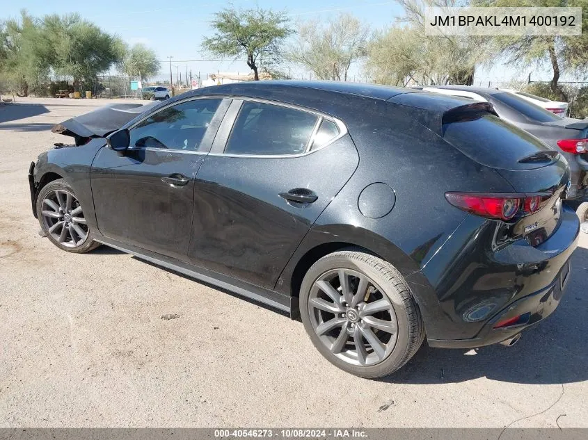 2021 Mazda 3 Select VIN: JM1BPAKL4M1400192 Lot: 40546273