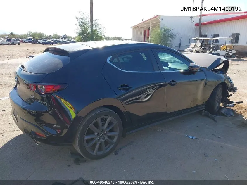 JM1BPAKL4M1400192 2021 Mazda 3 Select