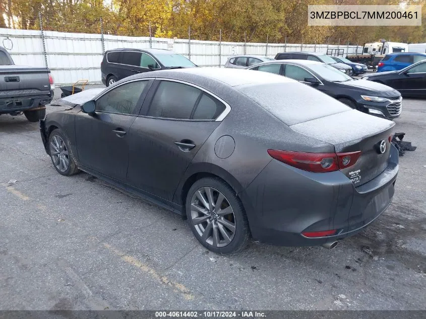 2021 Mazda 3 Preferred VIN: 3MZBPBCL7MM200461 Lot: 40614402