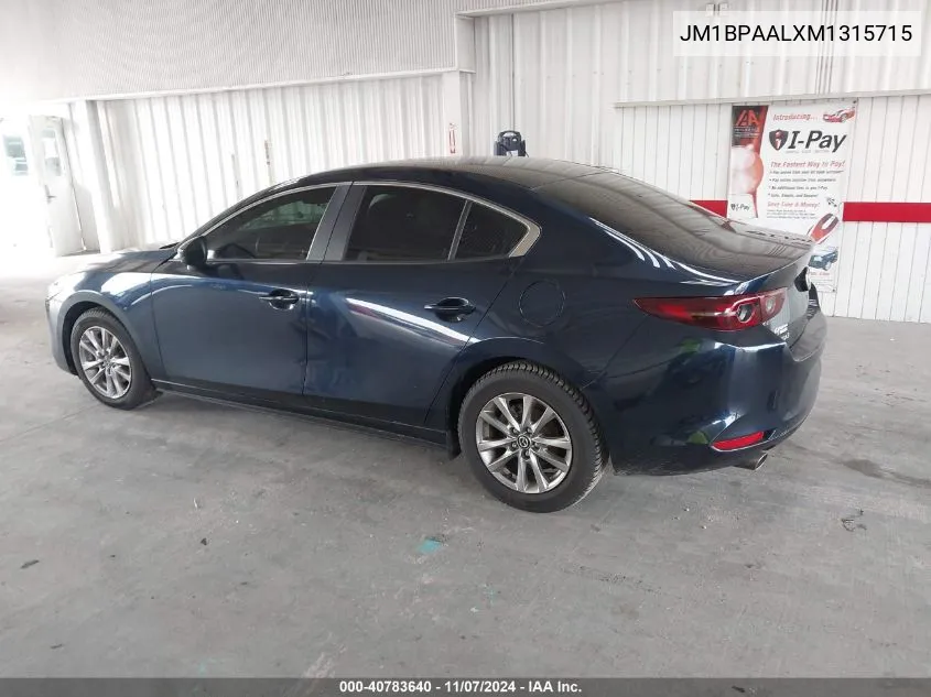 2021 Mazda Mazda3 2.5 S VIN: JM1BPAALXM1315715 Lot: 40783640