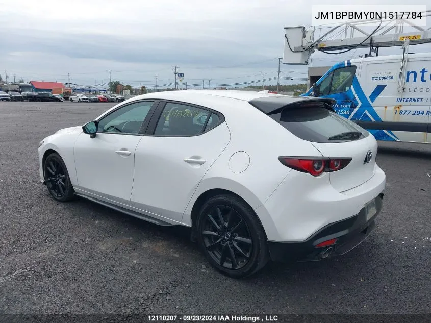 2022 Mazda 3 Premium VIN: JM1BPBMY0N1517784 Lot: 12110207