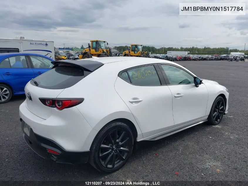 2022 Mazda 3 Premium VIN: JM1BPBMY0N1517784 Lot: 12110207