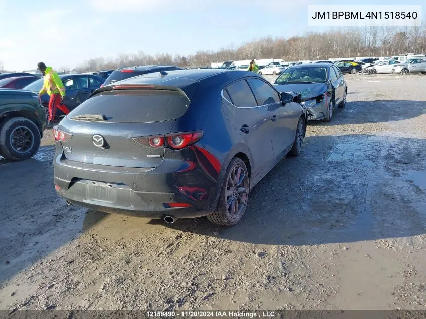 2022 Mazda 3 Premium VIN: JM1BPBML4N1518540 Lot: 12159490