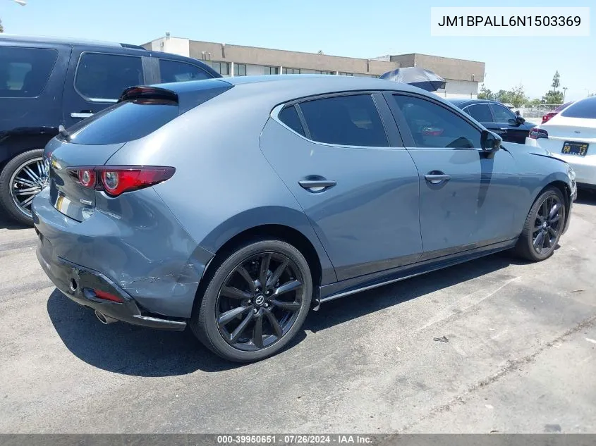 2022 Mazda Mazda3 Carbon Edition VIN: JM1BPALL6N1503369 Lot: 39950651