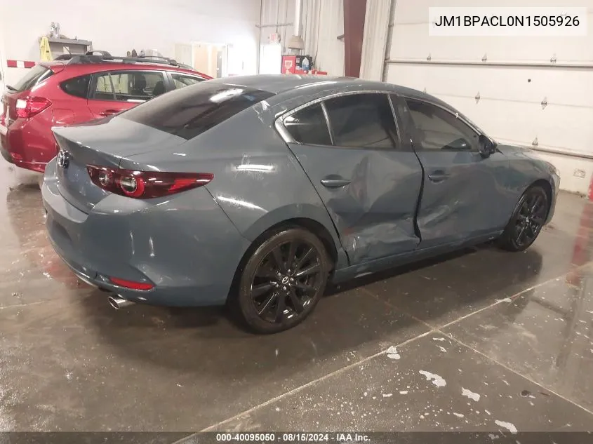 2022 Mazda Mazda3 Carbon Edition VIN: JM1BPACL0N1505926 Lot: 40095050