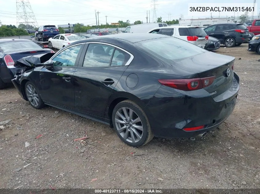 2022 Mazda Mazda3 Preferred VIN: 3MZBPACL7NM315461 Lot: 40123711