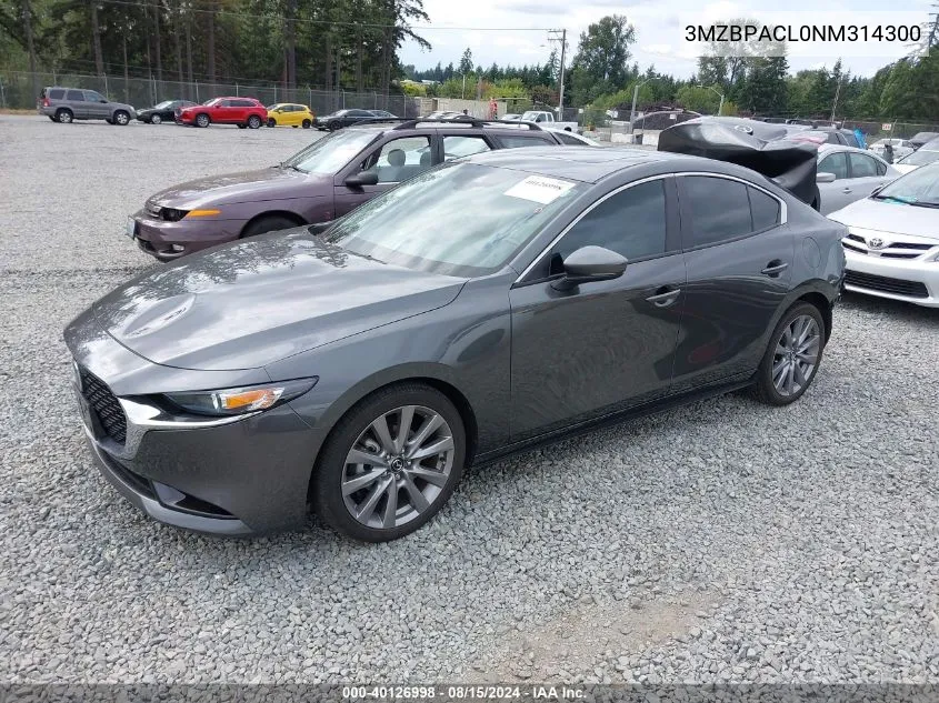 2022 Mazda Mazda3 Preferred VIN: 3MZBPACL0NM314300 Lot: 40126998