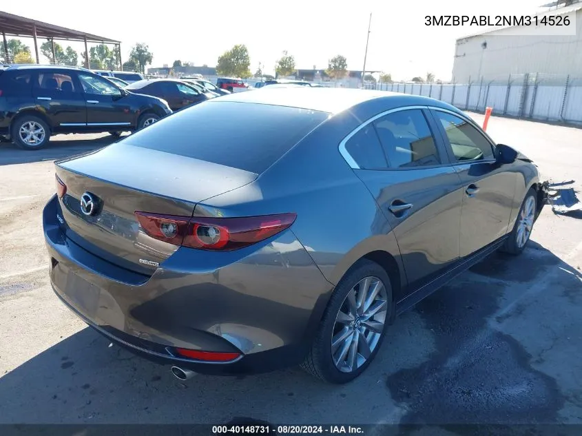 3MZBPABL2NM314526 2022 Mazda Mazda3 Select