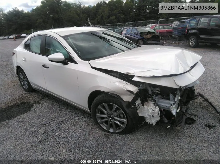 2022 Mazda Mazda3 VIN: 3MZBPAAL1NM305866 Lot: 40152176