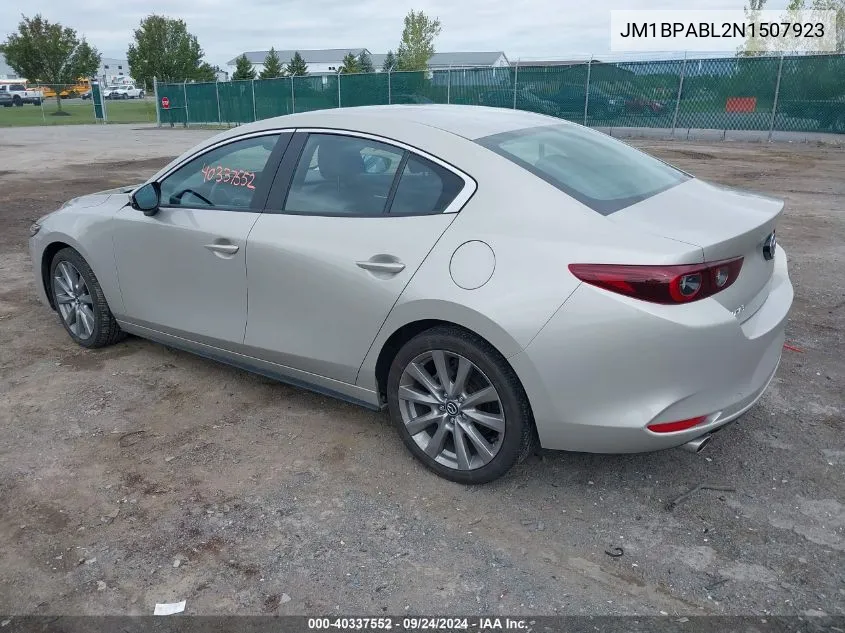 2022 Mazda Mazda3 Select VIN: JM1BPABL2N1507923 Lot: 40337552