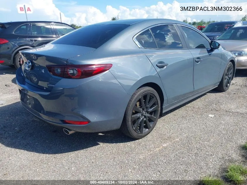 2022 Mazda Mazda3 Carbon Edition VIN: 3MZBPACL3NM302366 Lot: 40489234