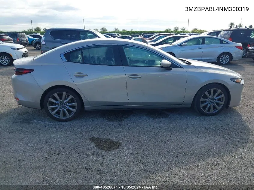 2022 Mazda 3 Select VIN: 3MZBPABL4NM300319 Lot: 40526671