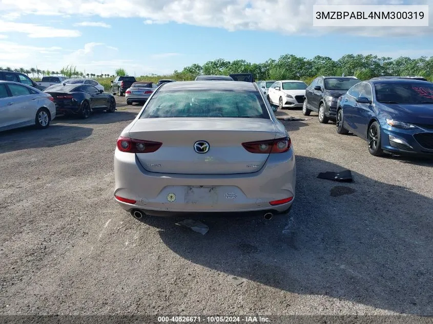 2022 Mazda 3 Select VIN: 3MZBPABL4NM300319 Lot: 40526671