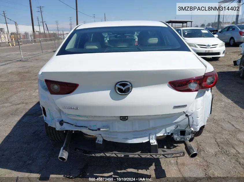 2022 Mazda Mazda3 Preferred VIN: 3MZBPACL8NM314402 Lot: 40573455