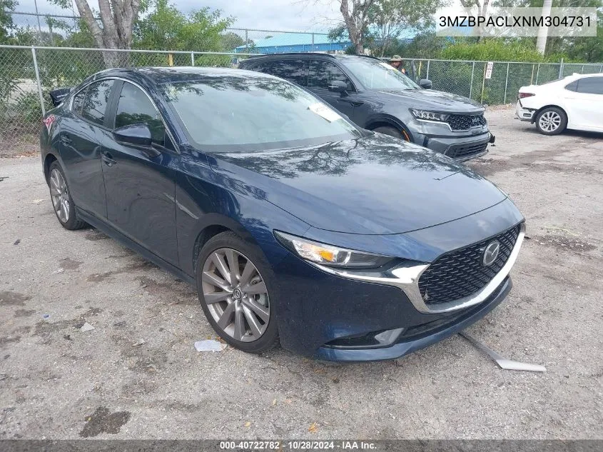 2022 Mazda Mazda3 Preferred VIN: 3MZBPACLXNM304731 Lot: 40722782