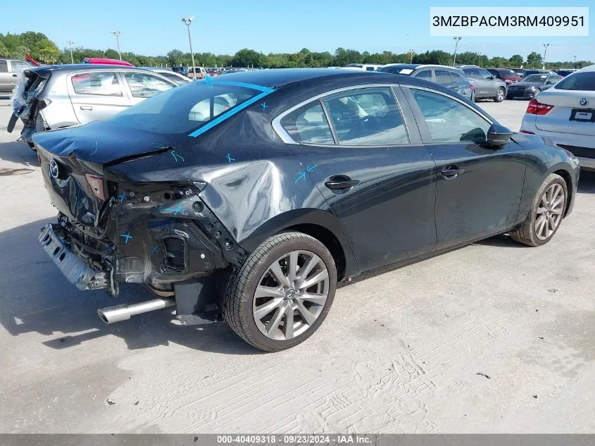 2024 Mazda Mazda3 2.5 S Preferred VIN: 3MZBPACM3RM409951 Lot: 40409318