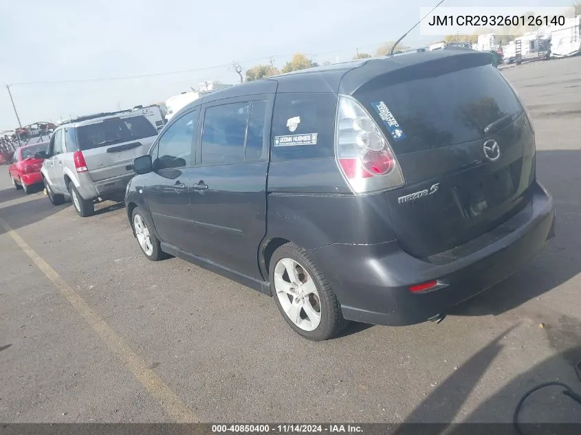 2006 Mazda Mazda5 Sport VIN: JM1CR293260126140 Lot: 40850400