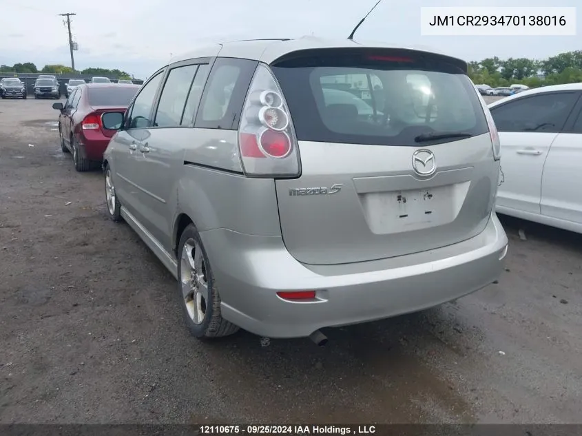 2007 Mazda Mazda5 VIN: JM1CR293470138016 Lot: 12110675