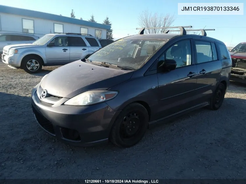 2007 Mazda Mazda5 VIN: JM1CR193870133346 Lot: 12120661