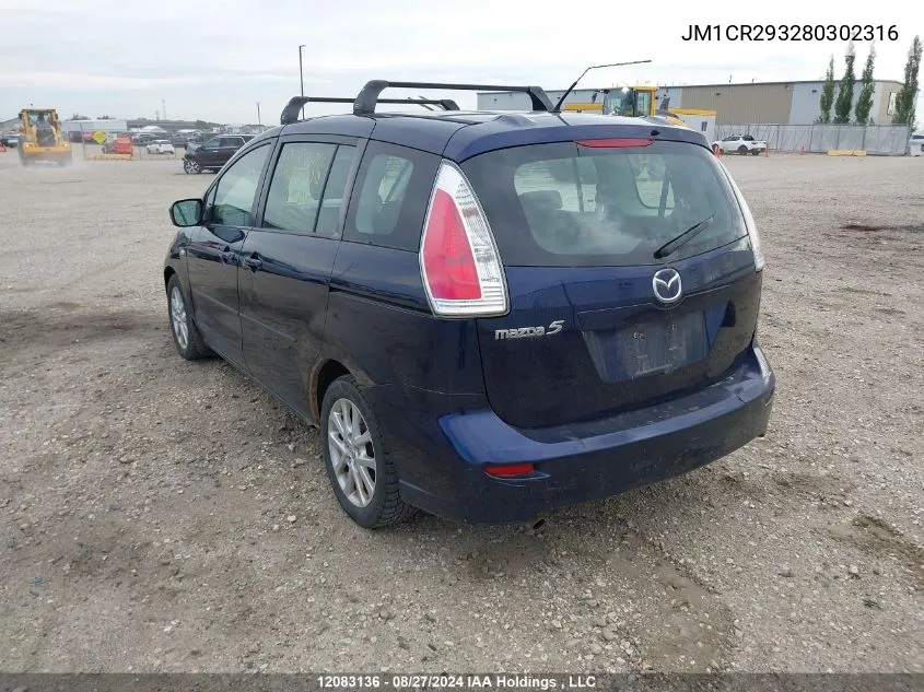 2008 Mazda 5 VIN: JM1CR293280302316 Lot: 12083136