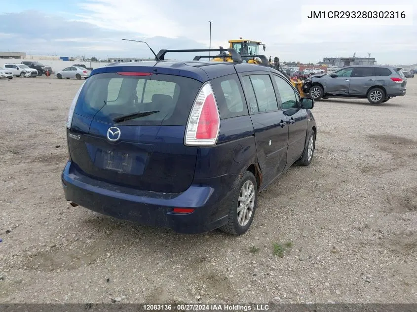 2008 Mazda 5 VIN: JM1CR293280302316 Lot: 12083136