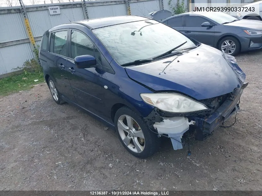 2009 Mazda Mazda5 VIN: JM1CR293990337243 Lot: 12136387