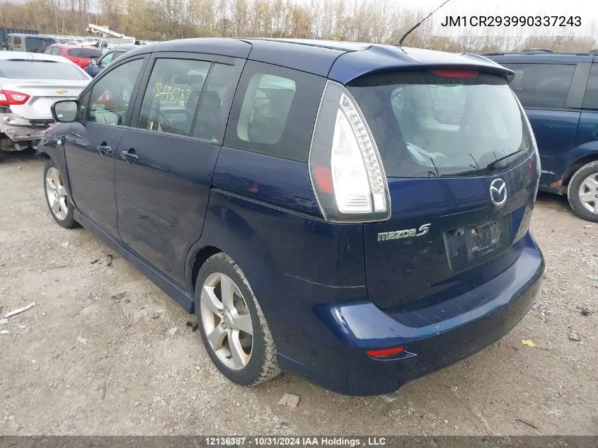 2009 Mazda Mazda5 VIN: JM1CR293990337243 Lot: 12136387