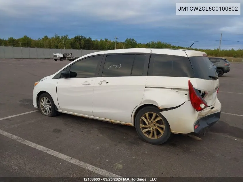 2012 Mazda Mazda5 VIN: JM1CW2CL6C0100802 Lot: 12108603