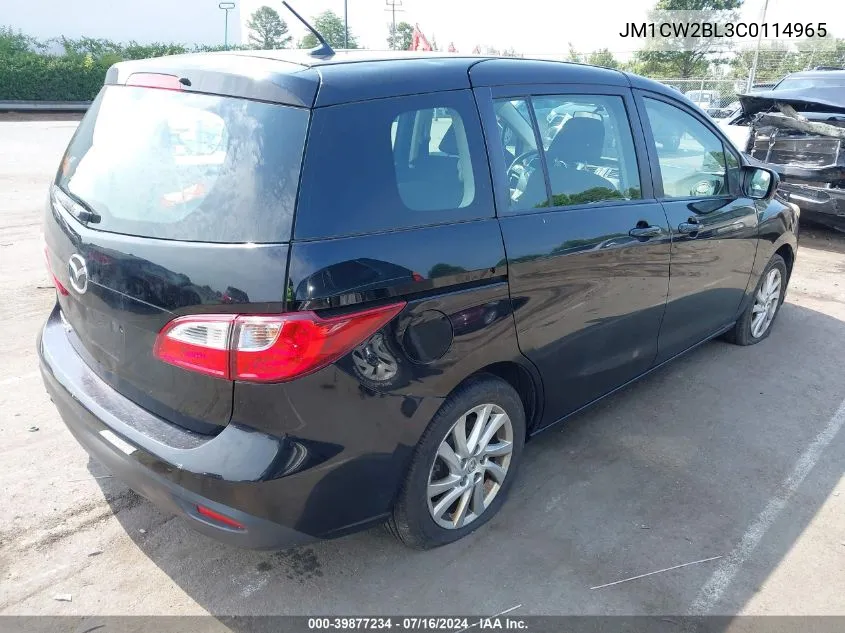 2012 Mazda Mazda5 Sport VIN: JM1CW2BL3C0114965 Lot: 39877234