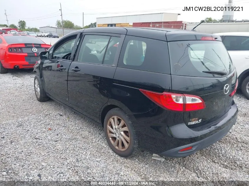 2012 Mazda 5 VIN: JM1CW2BL2C0119221 Lot: 40334445