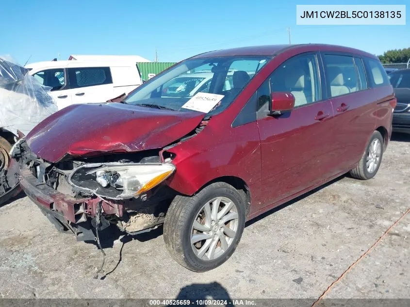 2012 Mazda Mazda5 Sport VIN: JM1CW2BL5C0138135 Lot: 40525659