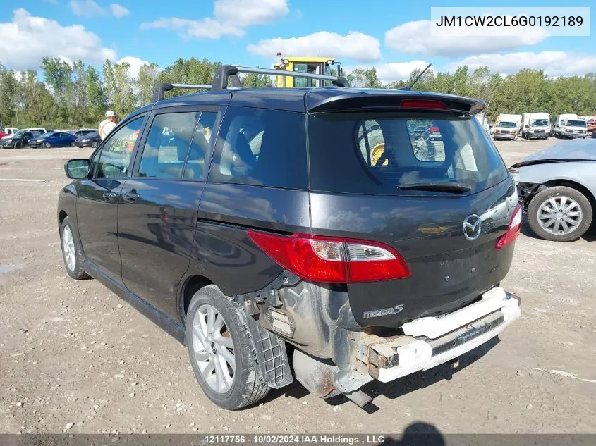 2016 Mazda Mazda5 VIN: JM1CW2CL6G0192189 Lot: 12117756