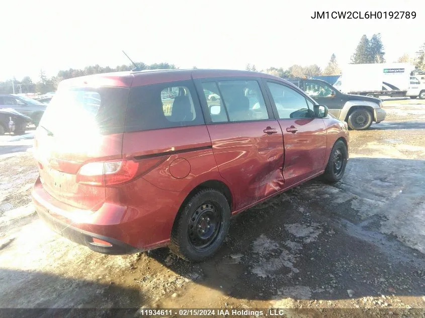 2017 Mazda 5 Touring VIN: JM1CW2CL6H0192789 Lot: 11934611