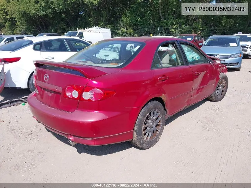 2003 Mazda Mazda6 S VIN: 1YVFP80D035M32483 Lot: 40122118