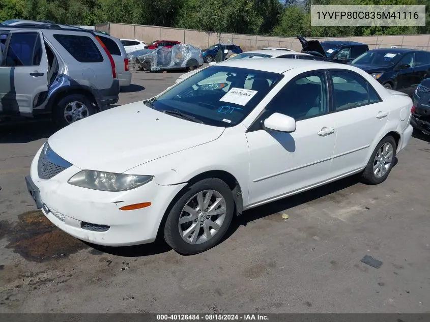 2003 Mazda Mazda6 I VIN: 1YVFP80C835M41116 Lot: 40126484