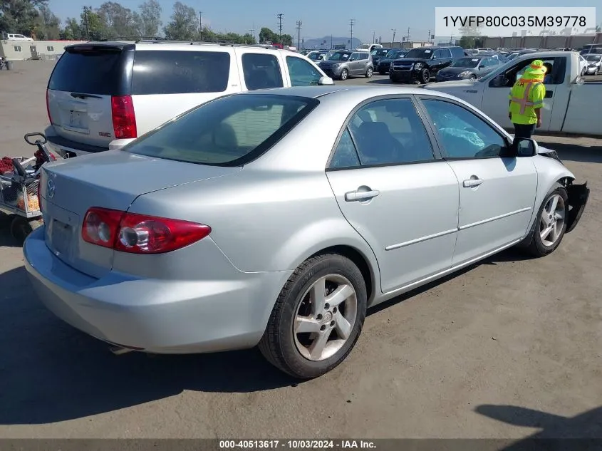 2003 Mazda Mazda6 I VIN: 1YVFP80C035M39778 Lot: 40513617