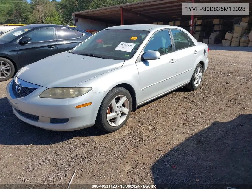 2003 Mazda Mazda6 S VIN: 1YVFP80D835M12028 Lot: 40531120