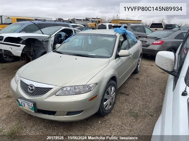 2004 Mazda 6 Mazda Gs VIN: 1YVFP80C145N89934 Lot: 20178928