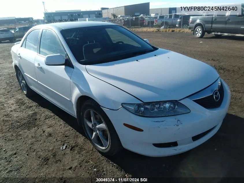 2004 Mazda 6 I VIN: 1YVFP80C245N42640 Lot: 30049374