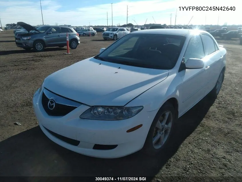 2004 Mazda 6 I VIN: 1YVFP80C245N42640 Lot: 30049374