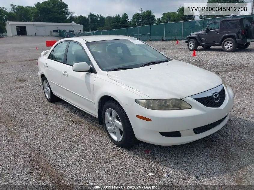 2004 Mazda Mazda6 I VIN: 1YVFP80C345N12708 Lot: 39919149