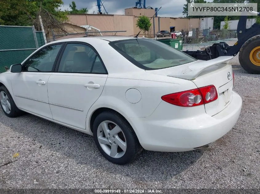 2004 Mazda Mazda6 I VIN: 1YVFP80C345N12708 Lot: 39919149