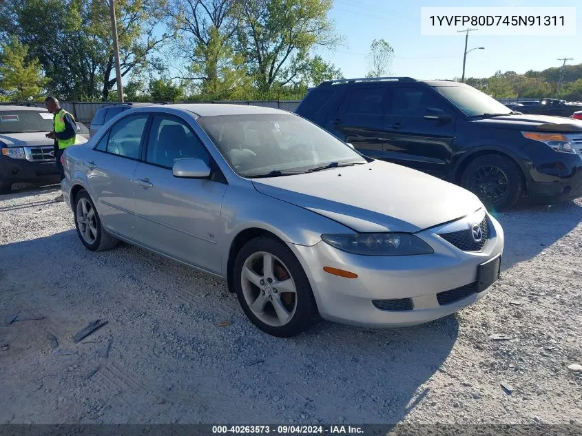 2004 Mazda Mazda6 S VIN: 1YVFP80D745N91311 Lot: 40263573