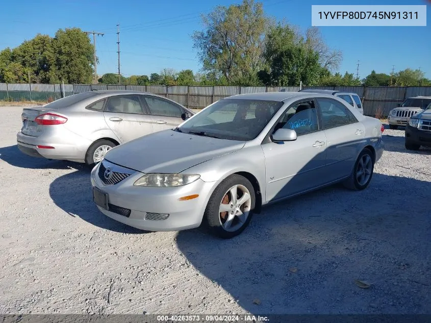 2004 Mazda Mazda6 S VIN: 1YVFP80D745N91311 Lot: 40263573