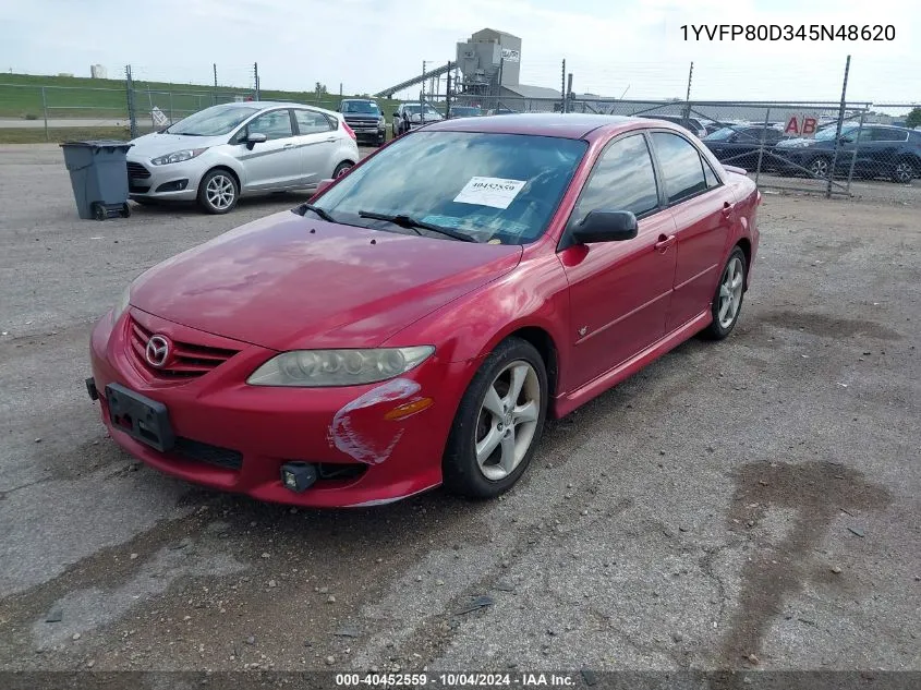 2004 Mazda Mazda6 S VIN: 1YVFP80D345N48620 Lot: 40452559