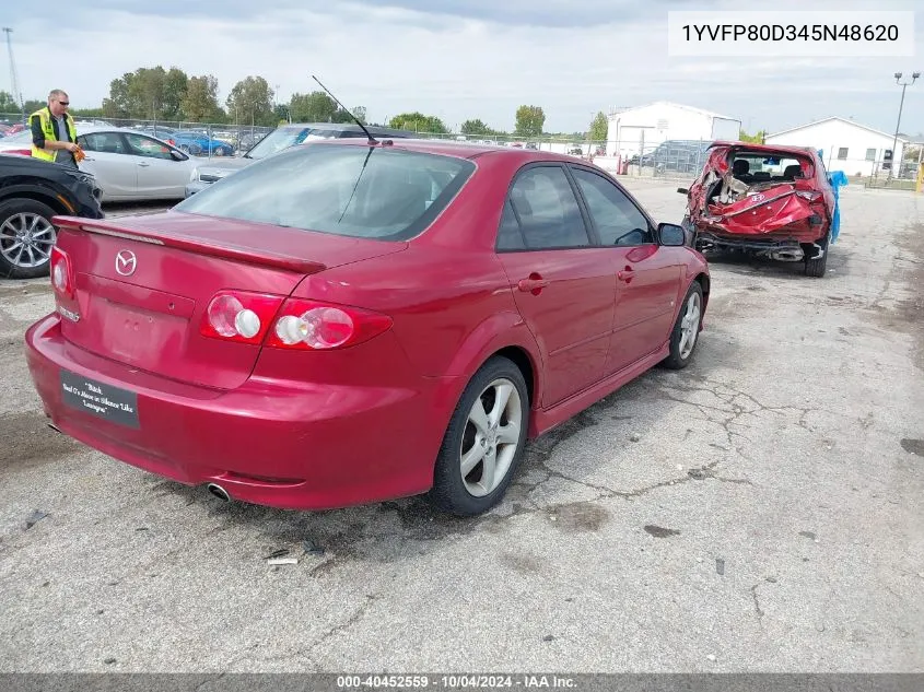 2004 Mazda Mazda6 S VIN: 1YVFP80D345N48620 Lot: 40452559