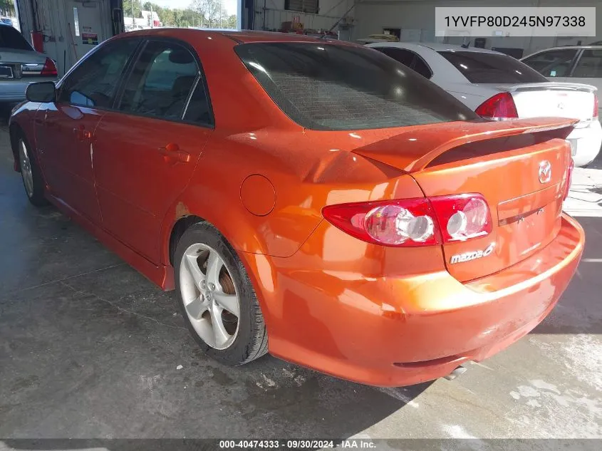 2004 Mazda Mazda6 S VIN: 1YVFP80D245N97338 Lot: 40474333