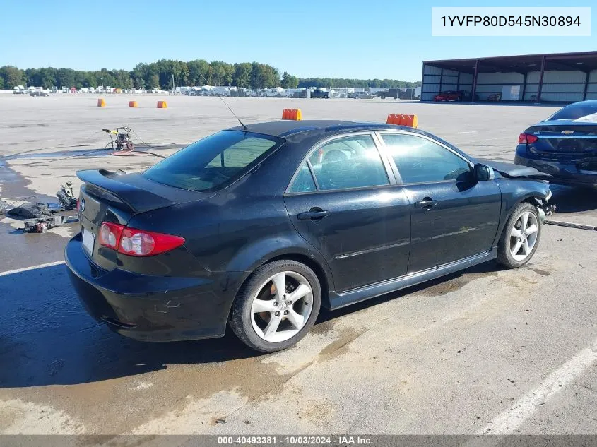 2004 Mazda Mazda6 S VIN: 1YVFP80D545N30894 Lot: 40493381