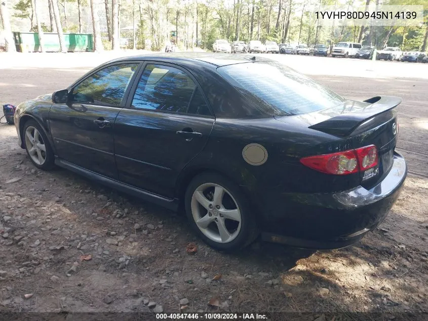 2004 Mazda 6 S VIN: 1YVHP80D945N14139 Lot: 40547446