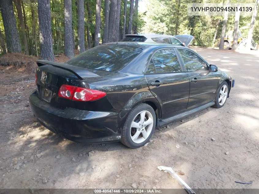 2004 Mazda 6 S VIN: 1YVHP80D945N14139 Lot: 40547446